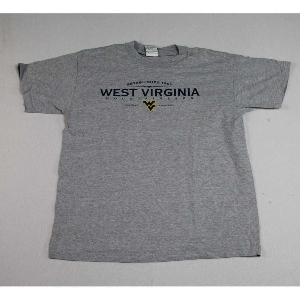 TSI West Virginia Men Gray Shirt Vintage Short Sleeve Crew Neck Size XL
